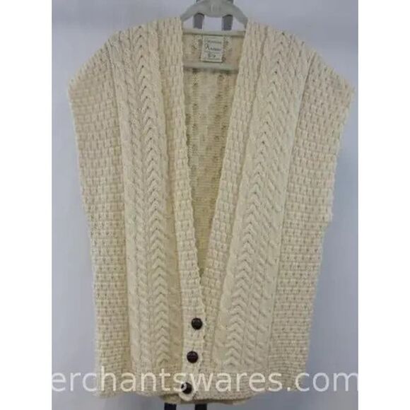 SALE!!! NWT Connemara Knitwear XL Made in Ireland Wool Cable Knit Cardigan - Picture 6 of 10